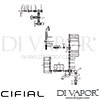 Cifial 31719ED Edwardian 2 Hole Deck Bath Shower Mixer Dimension