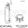 Cifial 31719EDF Edwardian 2 Hole Floor Standing Bath Shower Mixer Dimensions