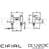 Cifial 31729STB Techno 300 2 Hole Bath Filler Dimensions