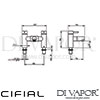 Cifial 31730STB Techno X300 2 Hole Straight Bath Filler Dimensions