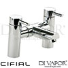 Cifial Techno 465 2H Deck Straight Bath Filler Tap Spare Parts
