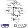 Grohe Atrio Single-Lever Basin Mixer L-Size Dimensions