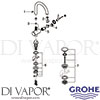 Grohe 32042AL3 Mixer Spare Tech Diagram
