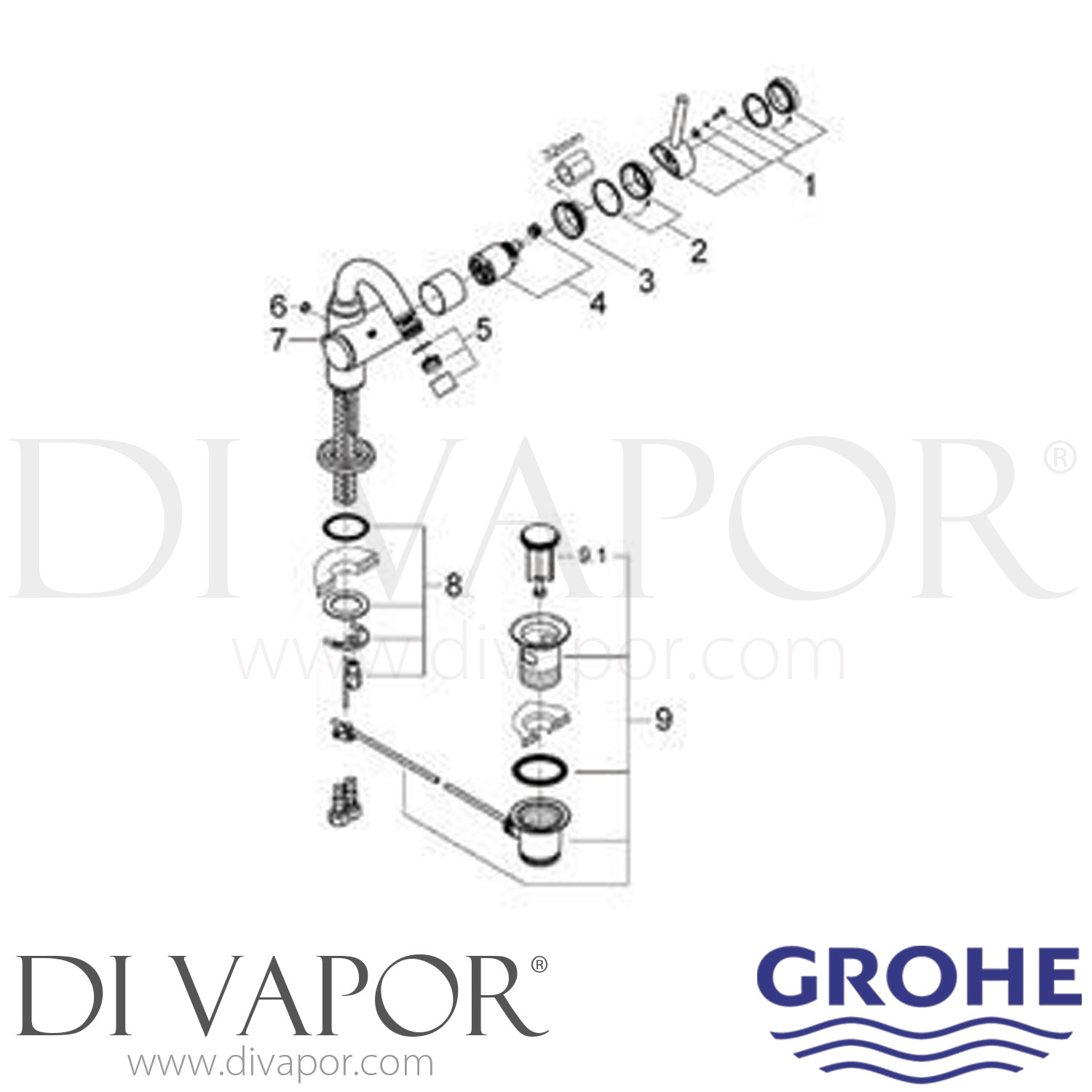 Grohe 32108 Atrio Bidet Mixer Spare Parts