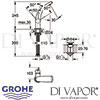 Grohe Ondus Single-Lever Basin Mixer L-Size Moon White Tap Dimensions