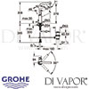 Grohe Atrio Single-Lever Basin Mixer L-Size Tap Dimensions