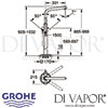 Grohe Atrio Single-Lever Bath Mixer Floor Mounted Dimensions