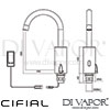 Cifial Infrared Electronic Washbasin Tap 9V 1F Dimensions