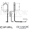 Cifial Proximity Electronic Sink Tap 6V 1F Dimensions