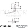 Cifial Style 25 Timed Tap 1F Dimensions