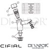 Cifial Techno 35 Non Concussive Basin Tap Dimension