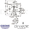 Grohe Europlus Single-Lever Basin Mixer S-Size Tap Dimensions