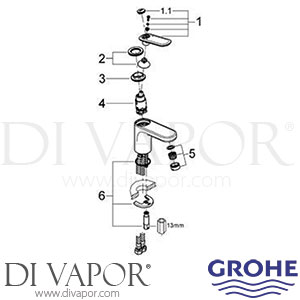 Grohe 32186 Veris Basin Mixer (1/2 Inch) Spare Parts