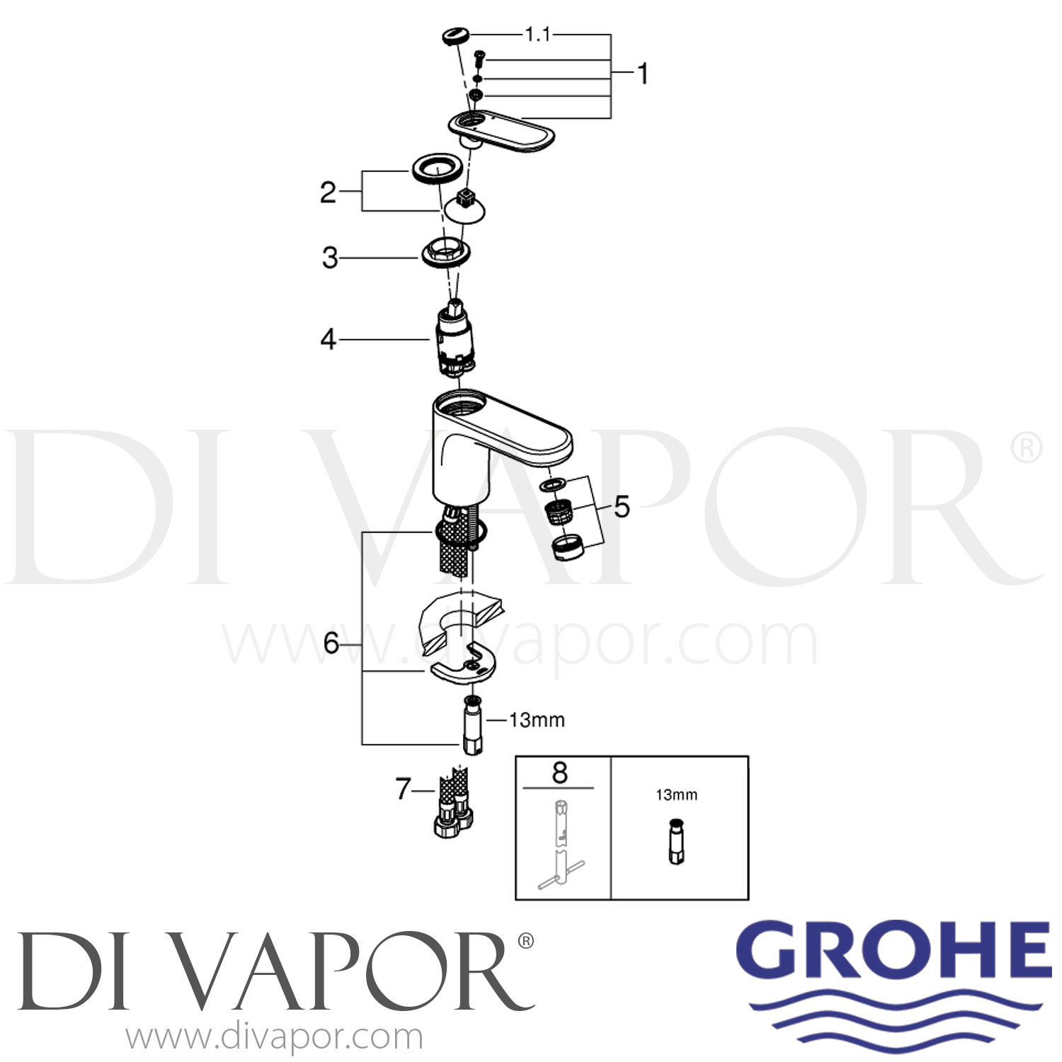 Grohe 32186000 Veris Basin Mixer Tap Spare Parts