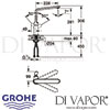 Grohe Veris Single-Lever Sink Mixer Dimensions