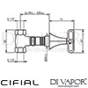 Cifial Hexa Service Frame Wall Stop Valve Dimensions