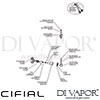Cifial 32215TB Techno 300 Wall Stop Valve Dimension