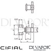 Cifial 32215TB Techno 300 Wall Stop Valve Dimensions