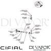 Cifial 32216TB Techno X300 Wall Stop Valve Dimension