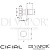 Cifial 32217SQ Quadrado Wall Stop Valve Dimensions