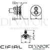 Cifial 32217SY Techno 65 Wall Stop Valve Dimensions