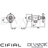 Cifial 32220ED Edwardian Corner Valve Dimensions