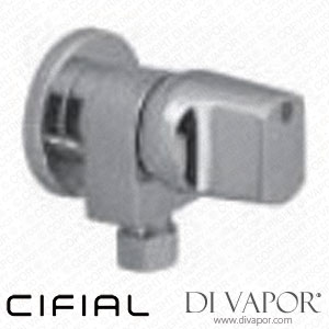 Cifial 32220EL-625 Euroliva 1/2 Inch x 1/2 Inch Blue Handle Corner Valve with Compression Cartridge Spare Parts