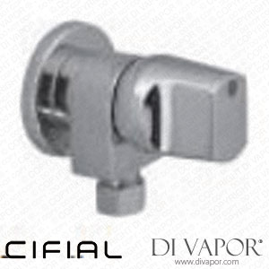 Cifial 32221EL-625 Euroliva 1/2 Inch x 3/8 Inch Blue Handle Corner Valve with Compression Cartridge Spare Parts