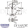 Grohe Veris Single-Lever Bath Mixer Floor Mounted Tap Dimensions