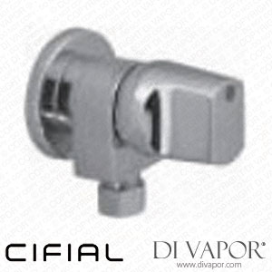 Cifial 32222EL-625 Euroliva 1/2 Inch x 3/4 Inch Blue Handle Corner Valve with Compression Cartridge Spare Parts