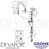 Grohe 32223002 Mixer Spare Tech Diagram