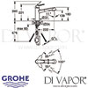 Grohe Eurodisc Cosmopolitan Single-Lever Sink Mixer Tap Dimensions