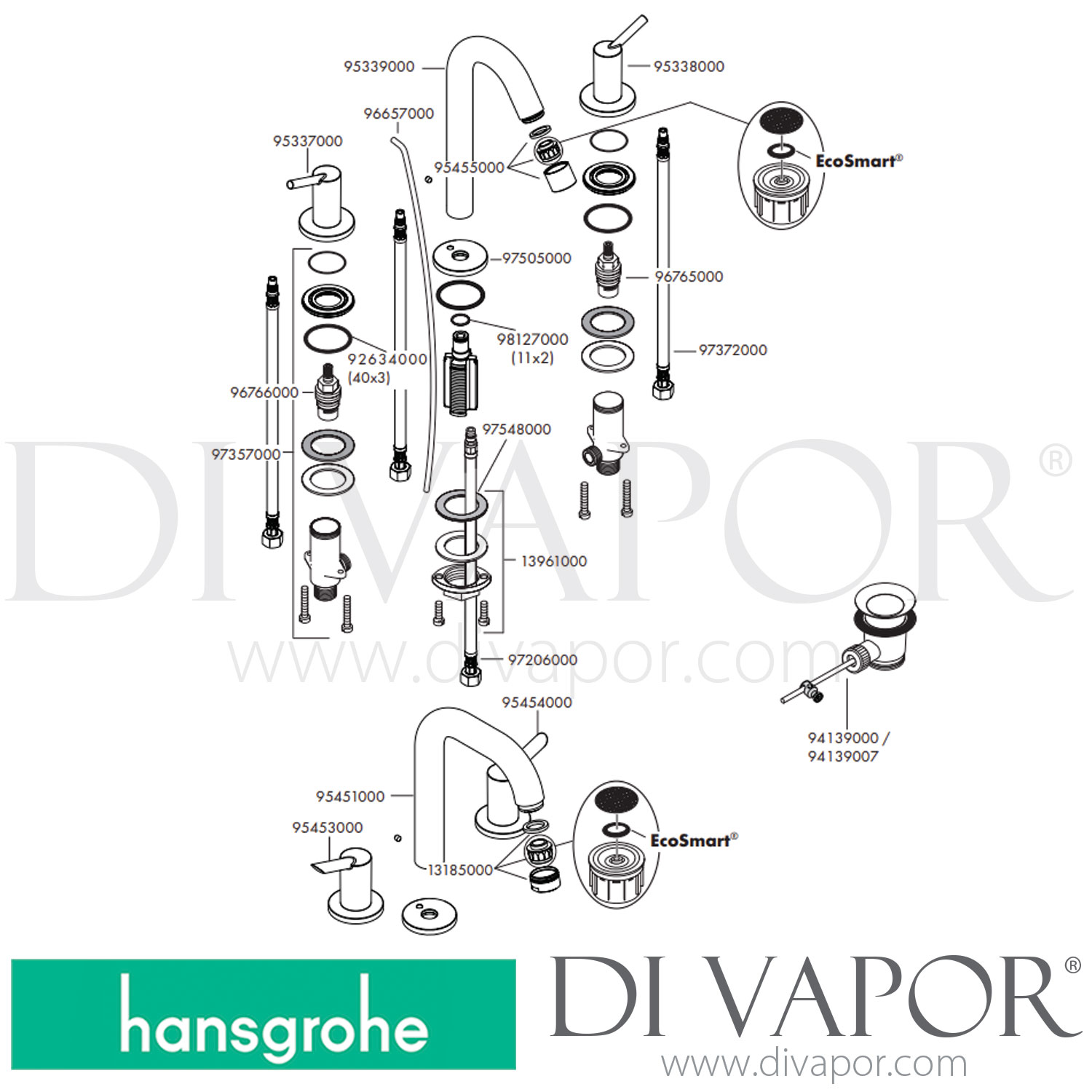 Hansgrohe 32310000 Talis 3Hole Basin Mixer 150 with PopUp Waste Set