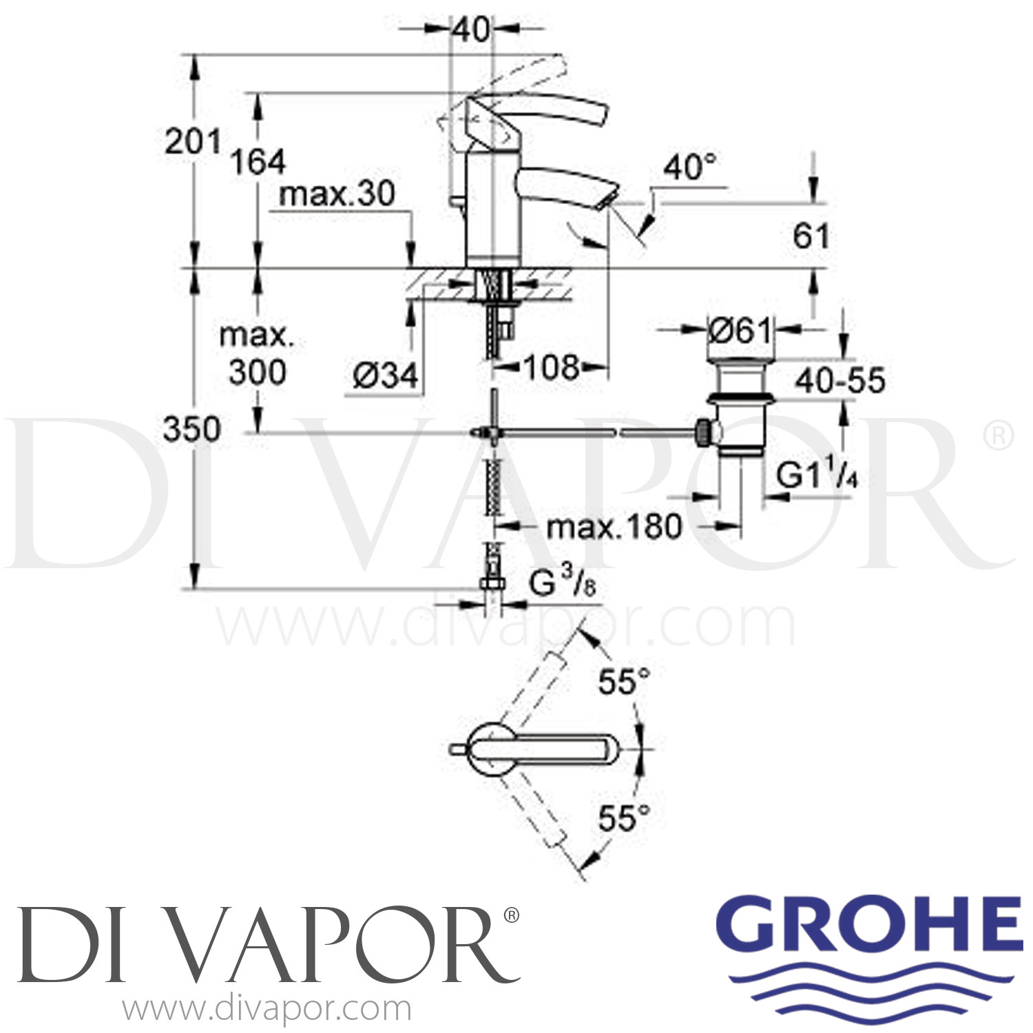 Grohe 32366000 Tenso SingleLever Basin Mixer Tap Spare Parts