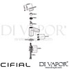 Cifial 32400CU Cudo Mono Basin Mixer Tap Dimension