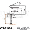 Cifial 32400EM Black Mono Basin Mixer Tap Dimensions