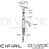 Cifial 32400HM Hexa Lever Mono Basin Mixer Dimension