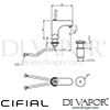Cifial M3 Joystick Single Lever Washbasin Tap 1F Dimensions
