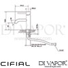 Cifial 32400MI Black Mono Basin Mixer Tap Dimensions