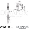 Cifial Optimal Single Lever Washbasin Tap 1F Dimensions