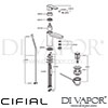 Cifial 32400PCL Coule Mono Basin Mixer with Pop Up Waste Dimension