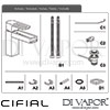 Cifial 32400PCUO Cudo Open Mono Basin Mixer with Pop-Up Waste Dimension