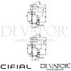 Cifial 32400PCUO Cudo Open Mono Basin Mixer with Pop-Up Waste Dimensions