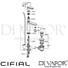 Cifial 32400PEM Emmie Mono Basin Mixer with Pop-Up Waste Dimension