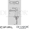 Cifial Style L 20B Single Lever Washbasin Drainer 1F Dimensions