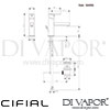 Cifial 32400SQ Quadrado Mono Basin Mixer without Waste Dimensions