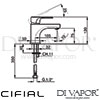 Cifial 32400VV Viva Mono Basin Mixer Tap Dimensions
