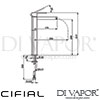 Cifial 32401CUO Cudo Open Tall Mono Basin Mixer Dimensions