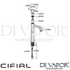 Cifial 32401HM Hexa Lever Tall Mono Basin Mixer Dimension
