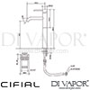 Cifial Style 25 Single Lever High Washbasin Tap 1F Dimensions